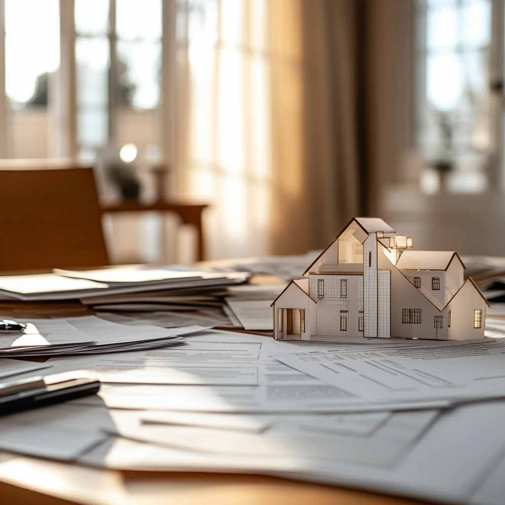 A collection of documents related to the division of properties in a divorce settlement.
