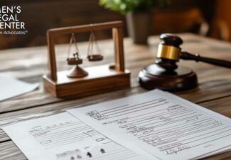 Image of adoption documents spread out on a desk with a gavel placed prominently.