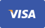 Logo of the payment card company Visa in white text on a blue background.