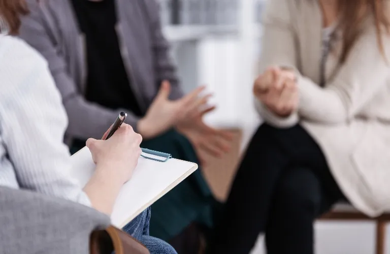 Couple is consulting with lawyer about divorce